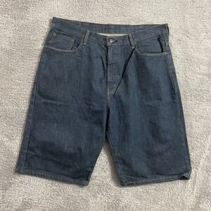 Levis 569 Shorts Mens 38 Denim Blue Dark Wash Jean Jorts Cotton High‎ Rise
